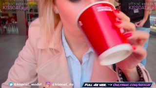 Risky Blowjob with Cum in Mouth & Swallow – Public Agent Pickup Student to Outdoor Sucking / Kisscat