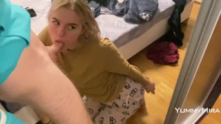 Blowjob and quick fuck before bedtime